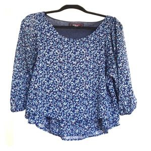 Blue floral blouse